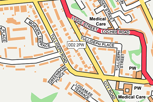 DD2 2PW map - OS OpenMap – Local (Ordnance Survey)