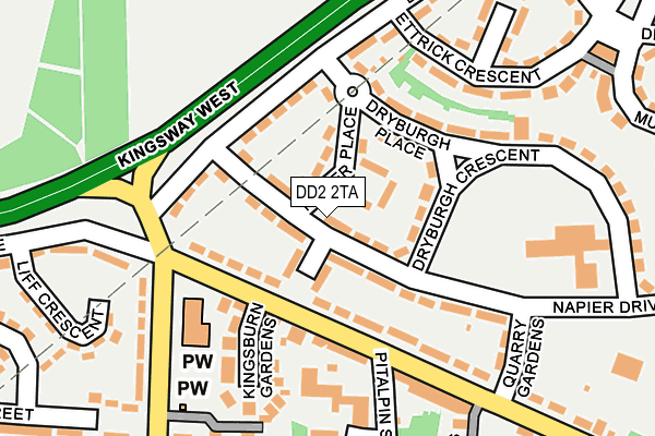 DD2 2TA map - OS OpenMap – Local (Ordnance Survey)