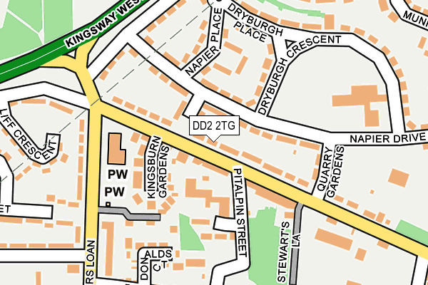 DD2 2TG map - OS OpenMap – Local (Ordnance Survey)