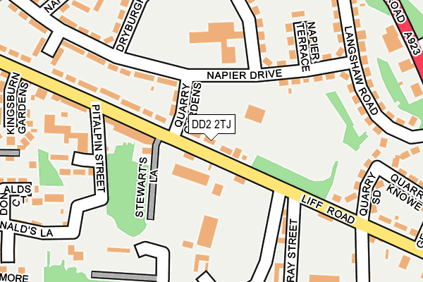 DD2 2TJ map - OS OpenMap – Local (Ordnance Survey)