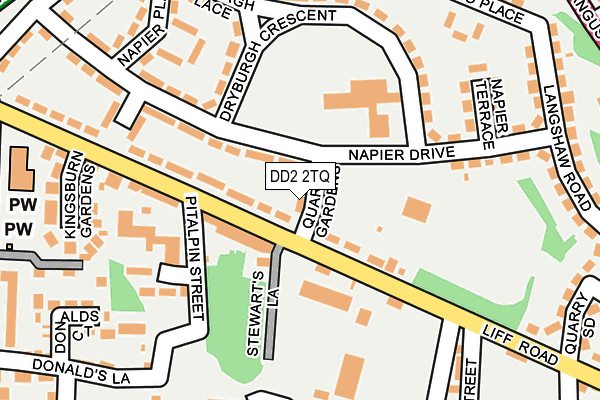 DD2 2TQ map - OS OpenMap – Local (Ordnance Survey)