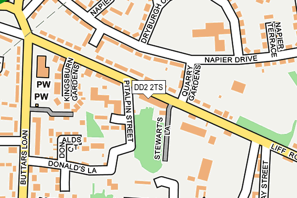 DD2 2TS map - OS OpenMap – Local (Ordnance Survey)