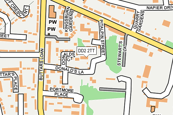 DD2 2TT map - OS OpenMap – Local (Ordnance Survey)