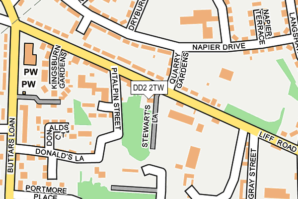 DD2 2TW map - OS OpenMap – Local (Ordnance Survey)