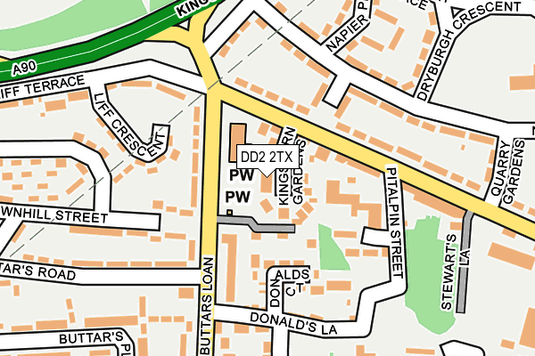DD2 2TX map - OS OpenMap – Local (Ordnance Survey)