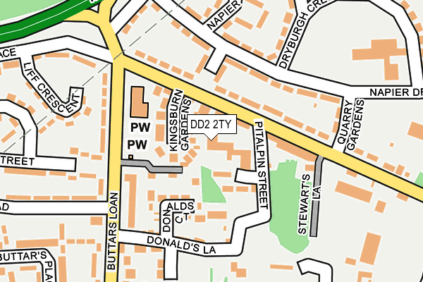 DD2 2TY map - OS OpenMap – Local (Ordnance Survey)