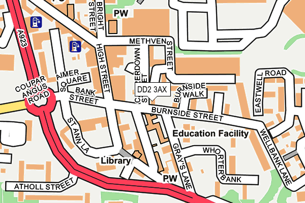 DD2 3AX map - OS OpenMap – Local (Ordnance Survey)