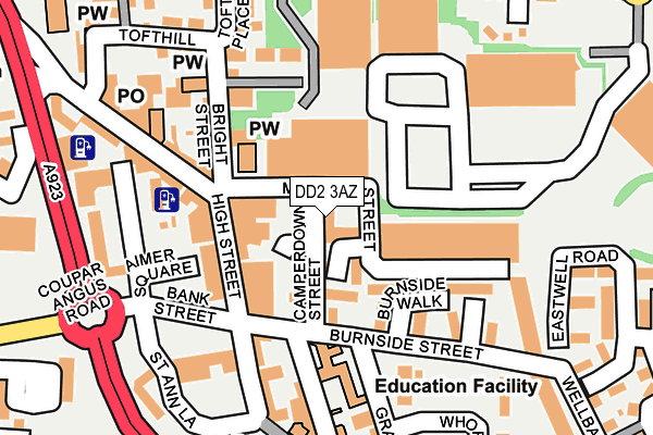 DD2 3AZ map - OS OpenMap – Local (Ordnance Survey)