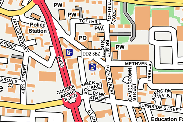 DD2 3BZ map - OS OpenMap – Local (Ordnance Survey)