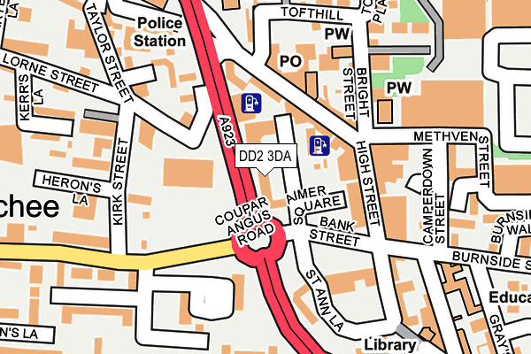 DD2 3DA map - OS OpenMap – Local (Ordnance Survey)