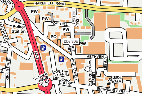 DD2 3DE map - OS OpenMap – Local (Ordnance Survey)