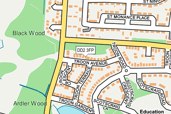 DD2 3FP map - OS OpenMap – Local (Ordnance Survey)