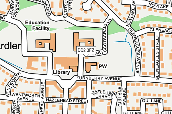 DD2 3FZ map - OS OpenMap – Local (Ordnance Survey)