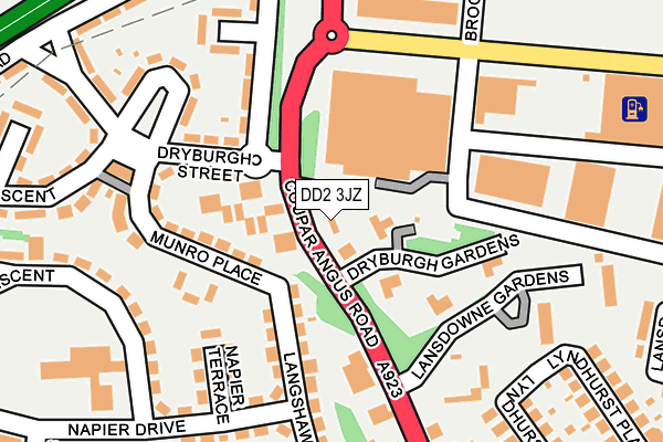 DD2 3JZ map - OS OpenMap – Local (Ordnance Survey)