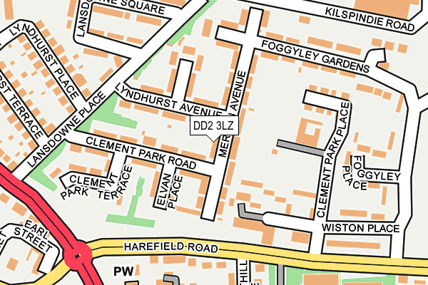 DD2 3LZ map - OS OpenMap – Local (Ordnance Survey)