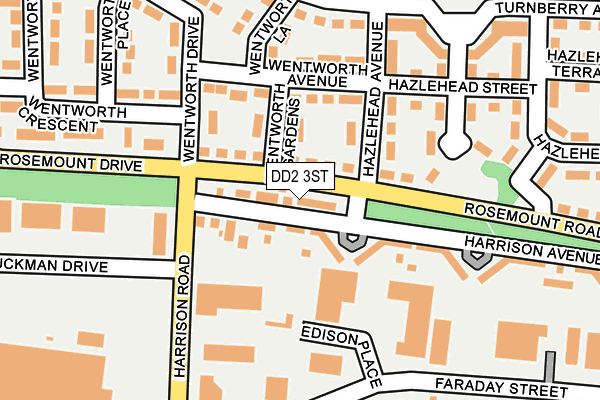 DD2 3ST map - OS OpenMap – Local (Ordnance Survey)