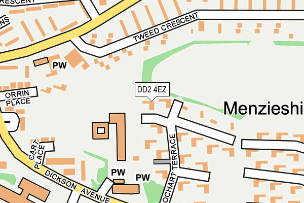 DD2 4EZ map - OS OpenMap – Local (Ordnance Survey)