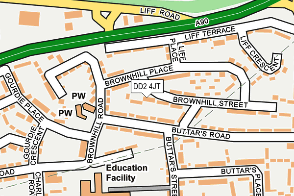 DD2 4JT map - OS OpenMap – Local (Ordnance Survey)