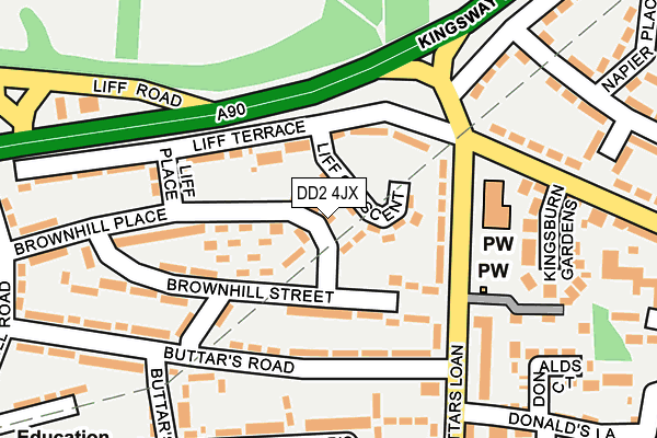 DD2 4JX map - OS OpenMap – Local (Ordnance Survey)