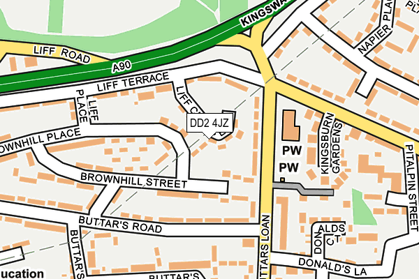DD2 4JZ map - OS OpenMap – Local (Ordnance Survey)