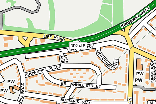 DD2 4LB map - OS OpenMap – Local (Ordnance Survey)