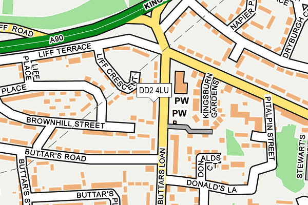 DD2 4LU map - OS OpenMap – Local (Ordnance Survey)
