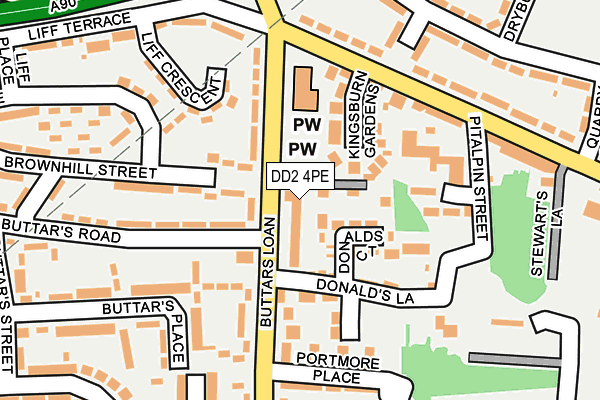 DD2 4PE map - OS OpenMap – Local (Ordnance Survey)