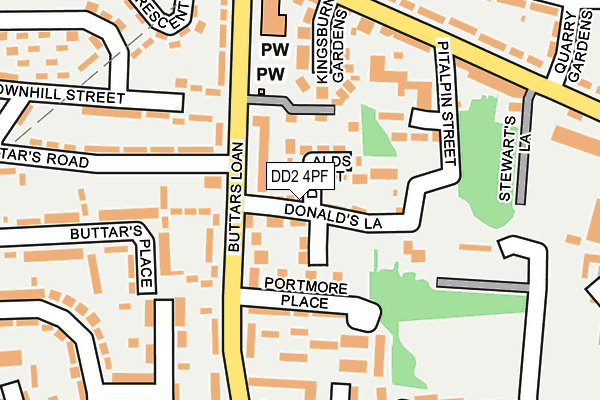 DD2 4PF map - OS OpenMap – Local (Ordnance Survey)
