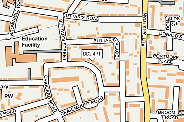 DD2 4PT map - OS OpenMap – Local (Ordnance Survey)