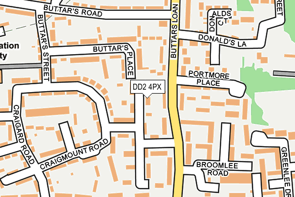 DD2 4PX map - OS OpenMap – Local (Ordnance Survey)