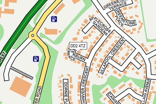 DD2 4TZ map - OS OpenMap – Local (Ordnance Survey)