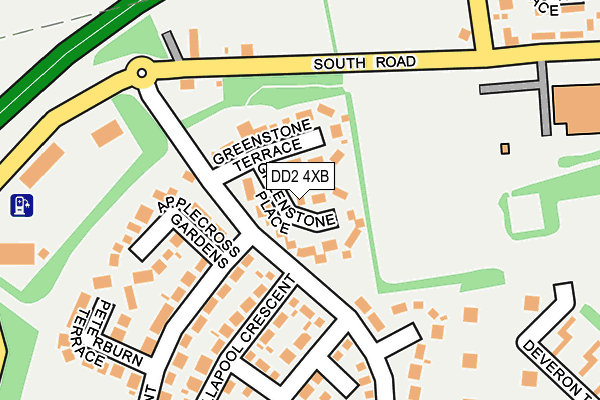 DD2 4XB map - OS OpenMap – Local (Ordnance Survey)