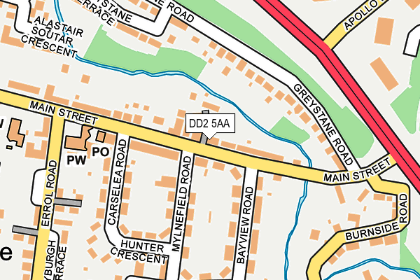 DD2 5AA map - OS OpenMap – Local (Ordnance Survey)