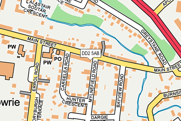 DD2 5AB map - OS OpenMap – Local (Ordnance Survey)