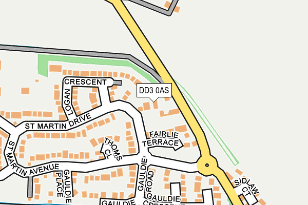 DD3 0AS map - OS OpenMap – Local (Ordnance Survey)