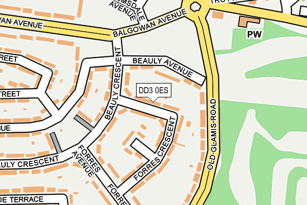 DD3 0ES map - OS OpenMap – Local (Ordnance Survey)