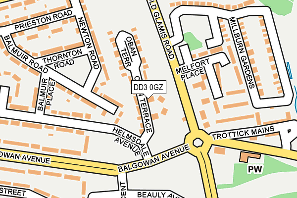 DD3 0GZ map - OS OpenMap – Local (Ordnance Survey)