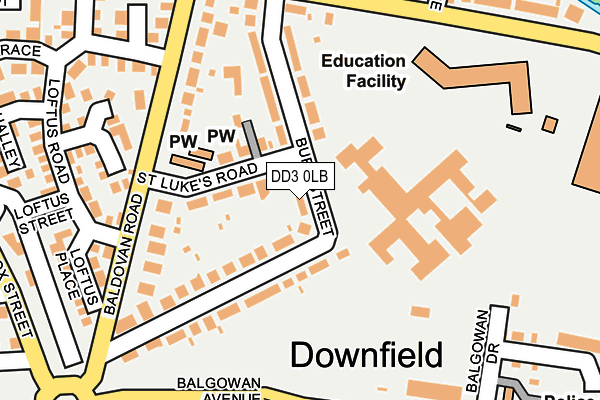 DD3 0LB map - OS OpenMap – Local (Ordnance Survey)