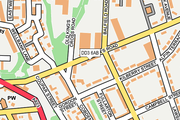 DD3 6AB map - OS OpenMap – Local (Ordnance Survey)