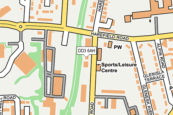 DD3 6AH map - OS OpenMap – Local (Ordnance Survey)