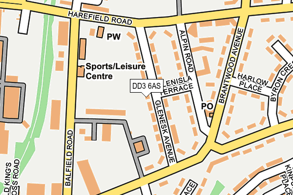 DD3 6AS map - OS OpenMap – Local (Ordnance Survey)
