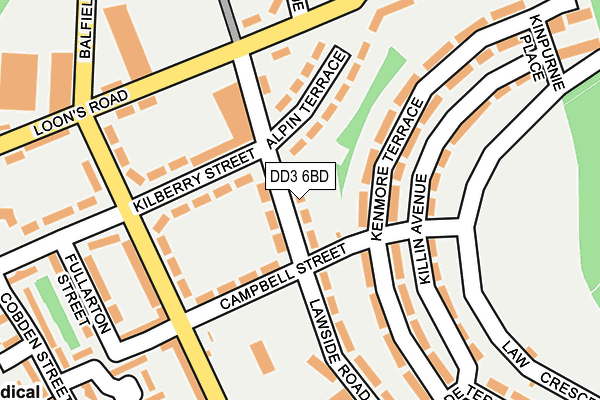 DD3 6BD map - OS OpenMap – Local (Ordnance Survey)