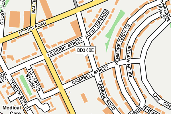 DD3 6BE map - OS OpenMap – Local (Ordnance Survey)