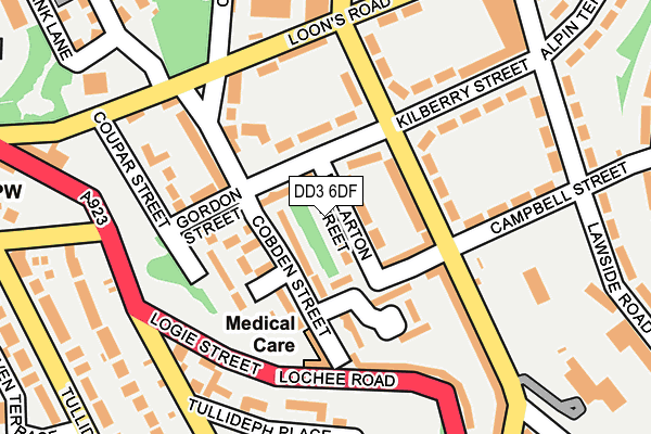 DD3 6DF map - OS OpenMap – Local (Ordnance Survey)