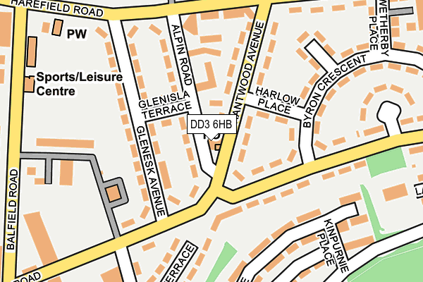 DD3 6HB map - OS OpenMap – Local (Ordnance Survey)