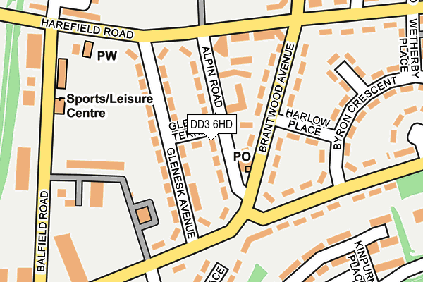 DD3 6HD map - OS OpenMap – Local (Ordnance Survey)