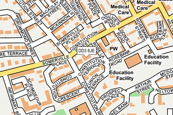 DD3 6JE map - OS OpenMap – Local (Ordnance Survey)