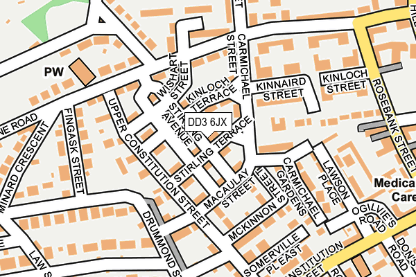 DD3 6JX map - OS OpenMap – Local (Ordnance Survey)