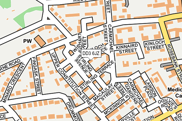 DD3 6JZ map - OS OpenMap – Local (Ordnance Survey)