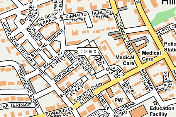 DD3 6LX map - OS OpenMap – Local (Ordnance Survey)